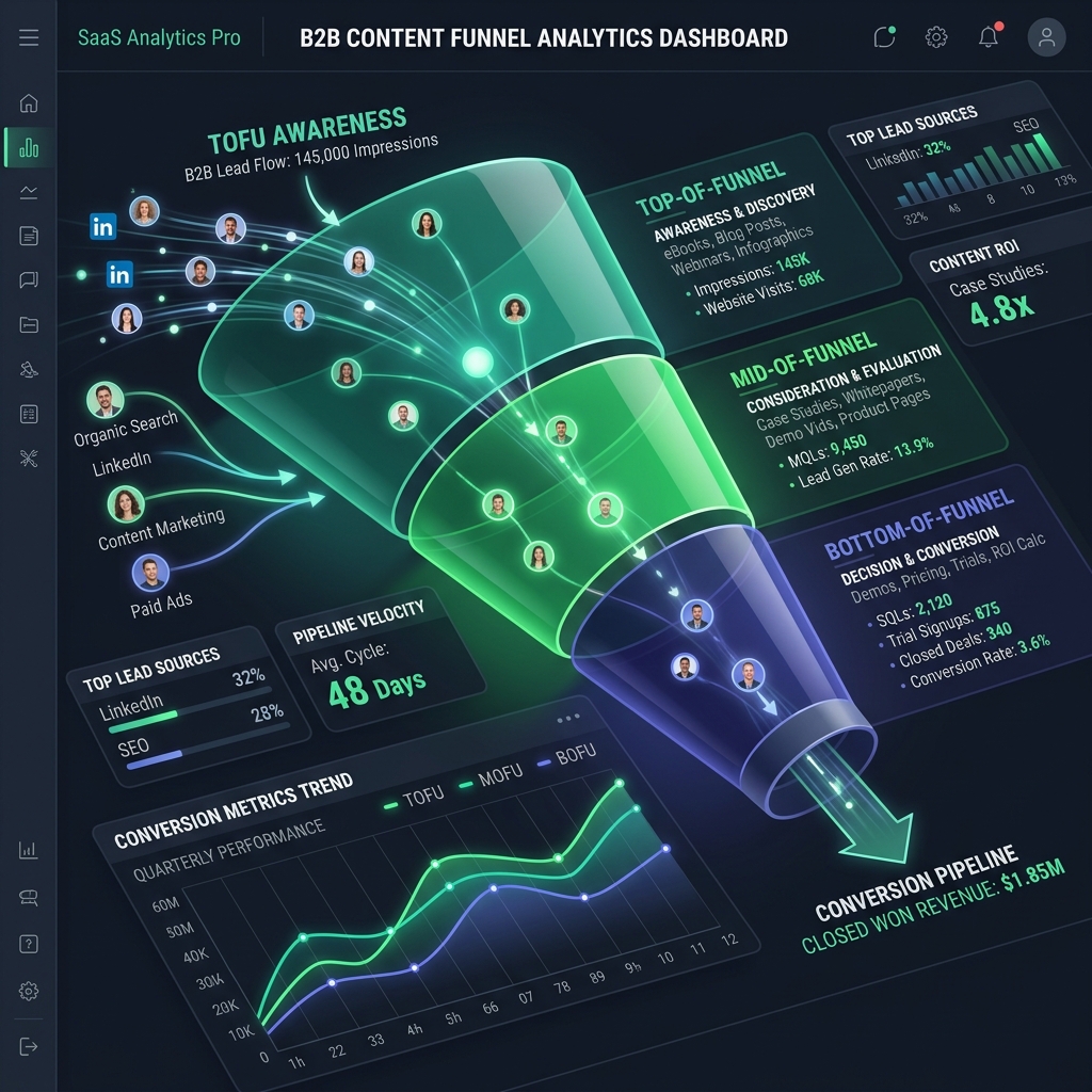 B2B SaaS Content Funnel Mapping: Converting Top-of-Funnel Traffic
