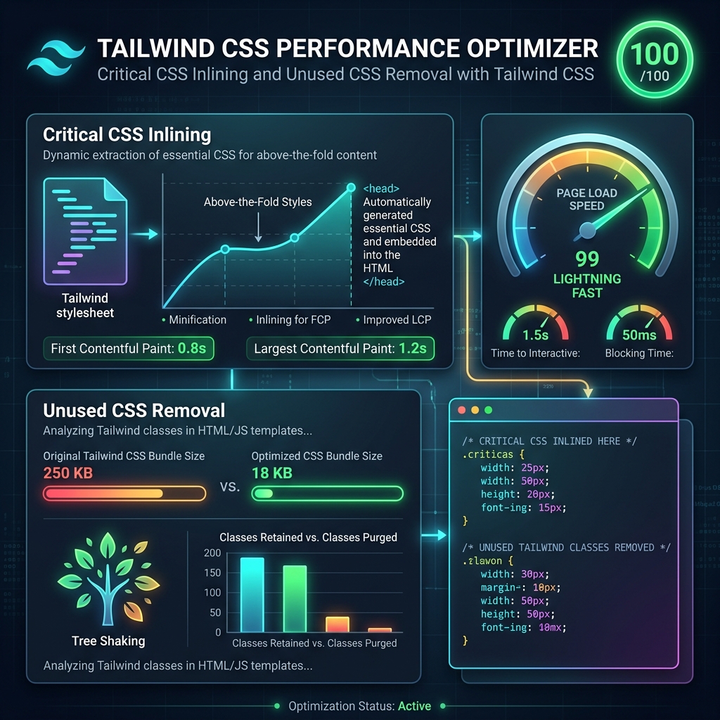Critical CSS Inlining: Eliminating Unused Tailwind CSS for 100/100 Speed
