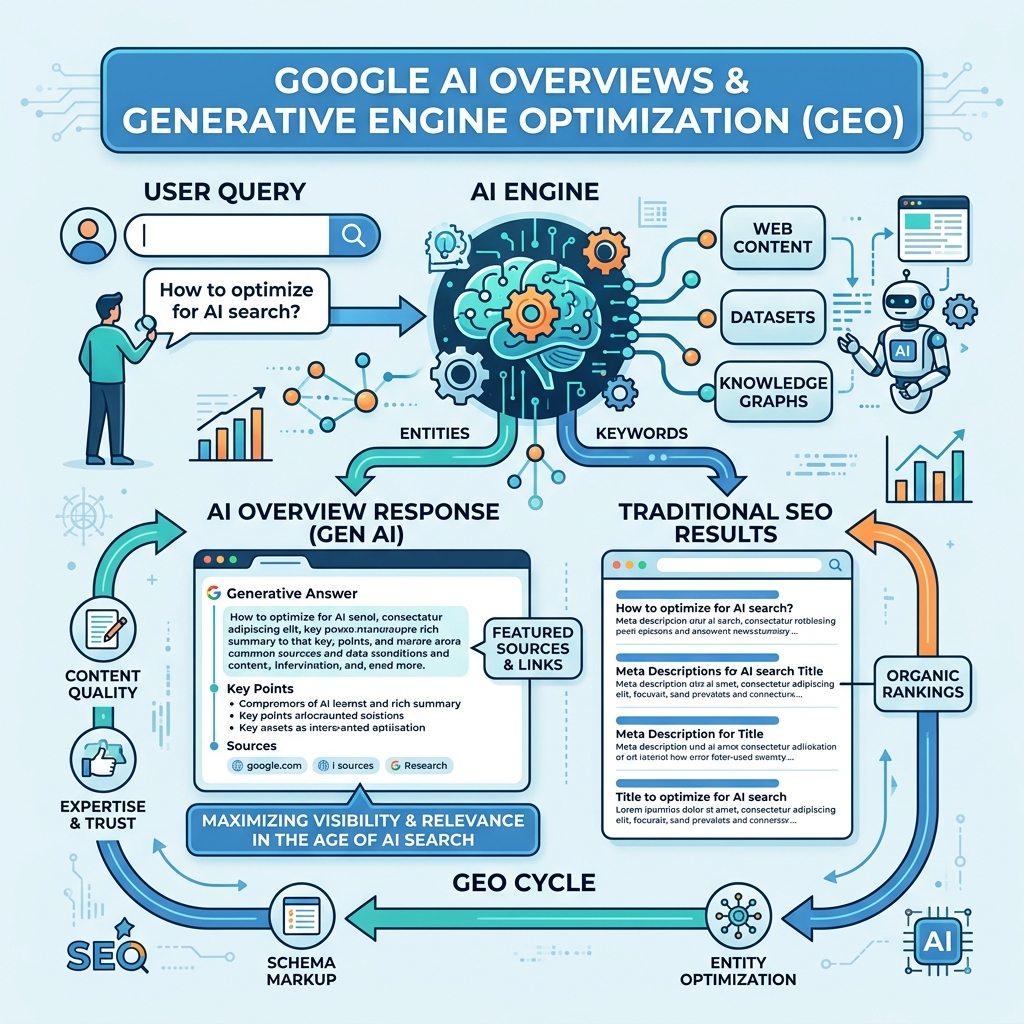 Google AI Overviews & GEO: How to Rank in Generative Search Answers