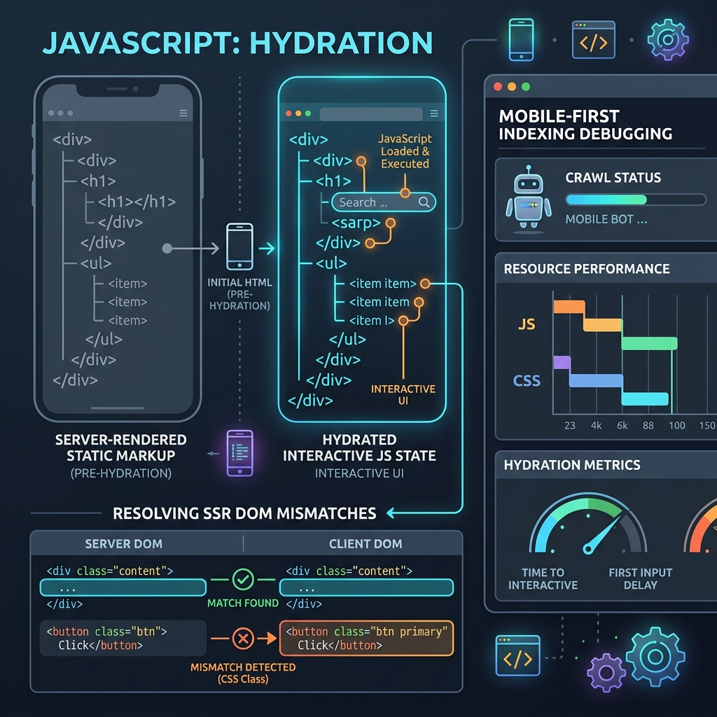 JavaScript Hydration & Mobile-First Indexing: Debugging SSR Mismatches
