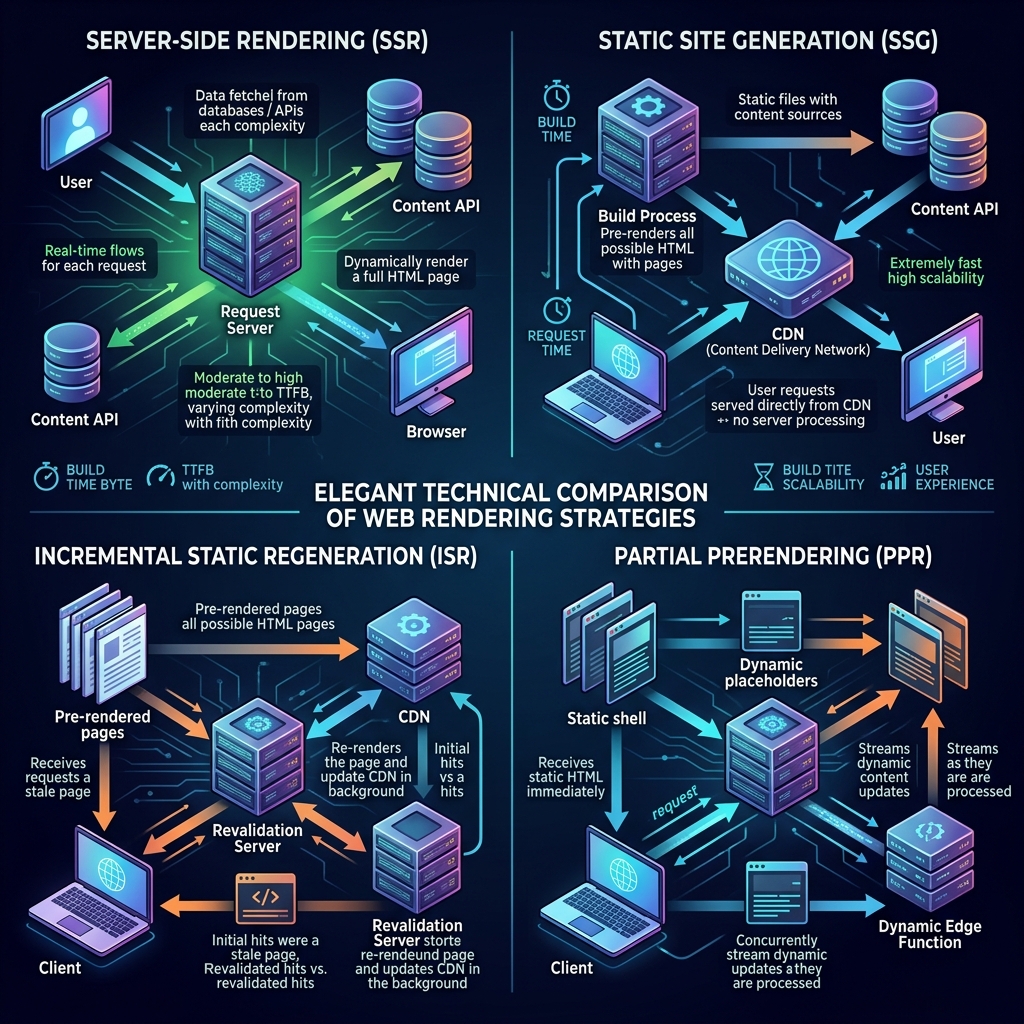SSR vs SSG vs ISR vs PPR: Choosing the Ideal Next.js Render Strategy